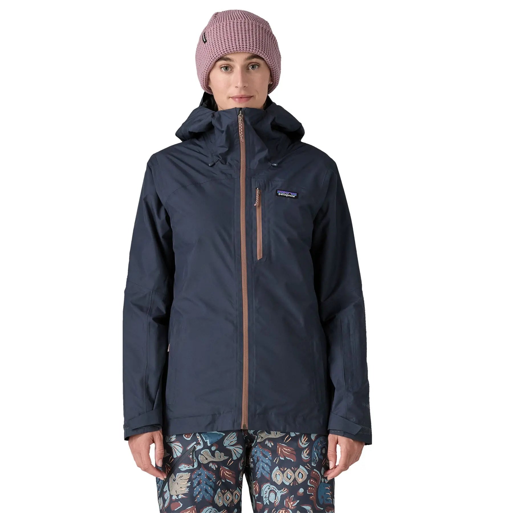 Women's Insulated Powder Town Jacket in Smolder Blue w/Dulse Mauve | Patagonia Bend