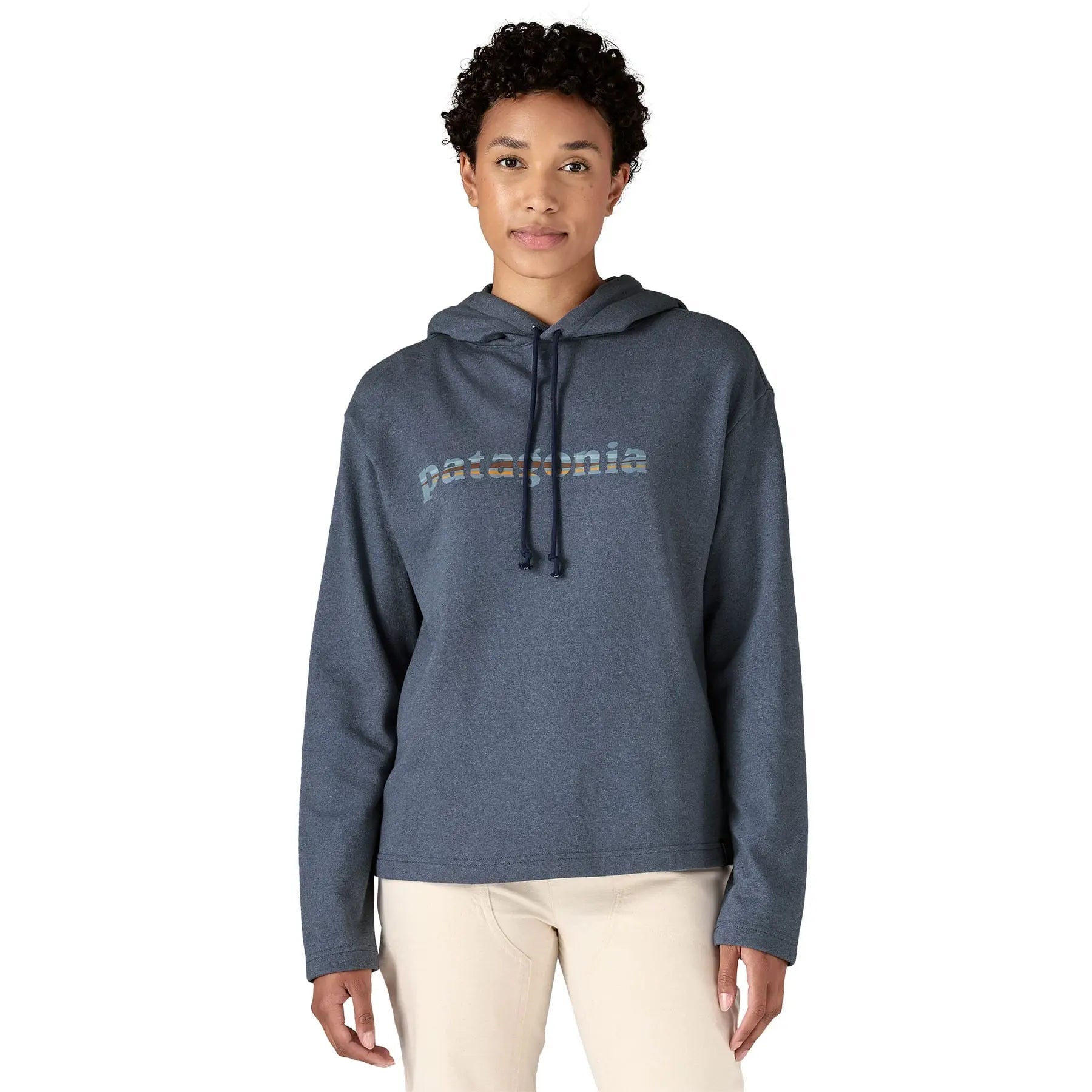 Women's Lightweight '73 Text Logo Wildrise Hoody in New Navy | Patagonia Bend