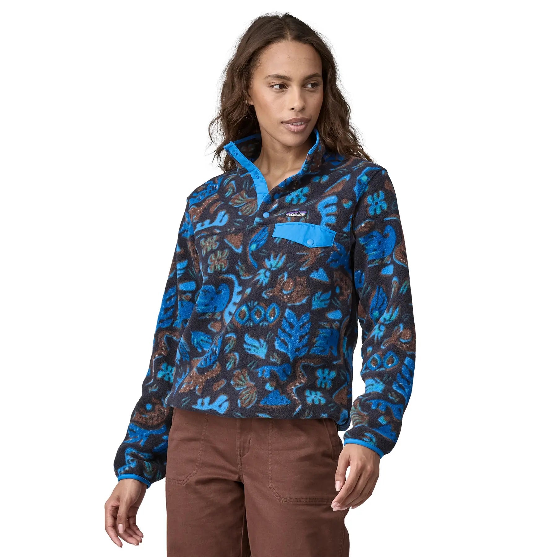 Women's Lightweight Synchilla® Snap - T® Pullover in Across Oceans: Pitch Blue | Patagonia Bend