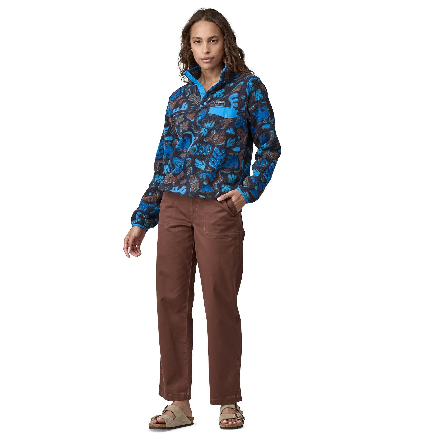 Women's Lightweight Synchilla® Snap - T® Pullover in Across Oceans: Pitch Blue | Patagonia Bend