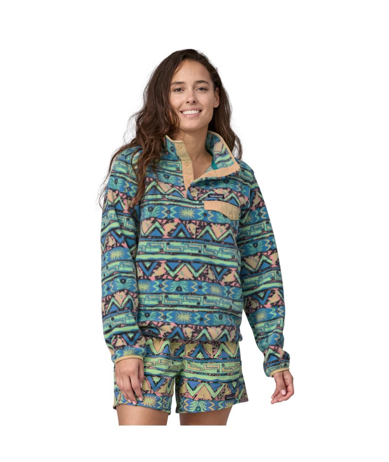 Women's Lightweight Synchilla® Snap - T Pullover in Channeling Spring: Natural | Patagonia Bend