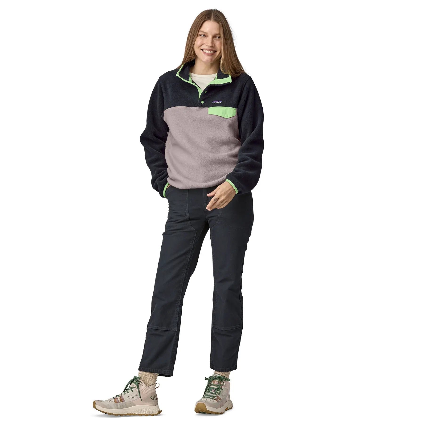 Women's Lightweight Synchilla® Snap - T® Pullover in Echo Purple | Patagonia Bend