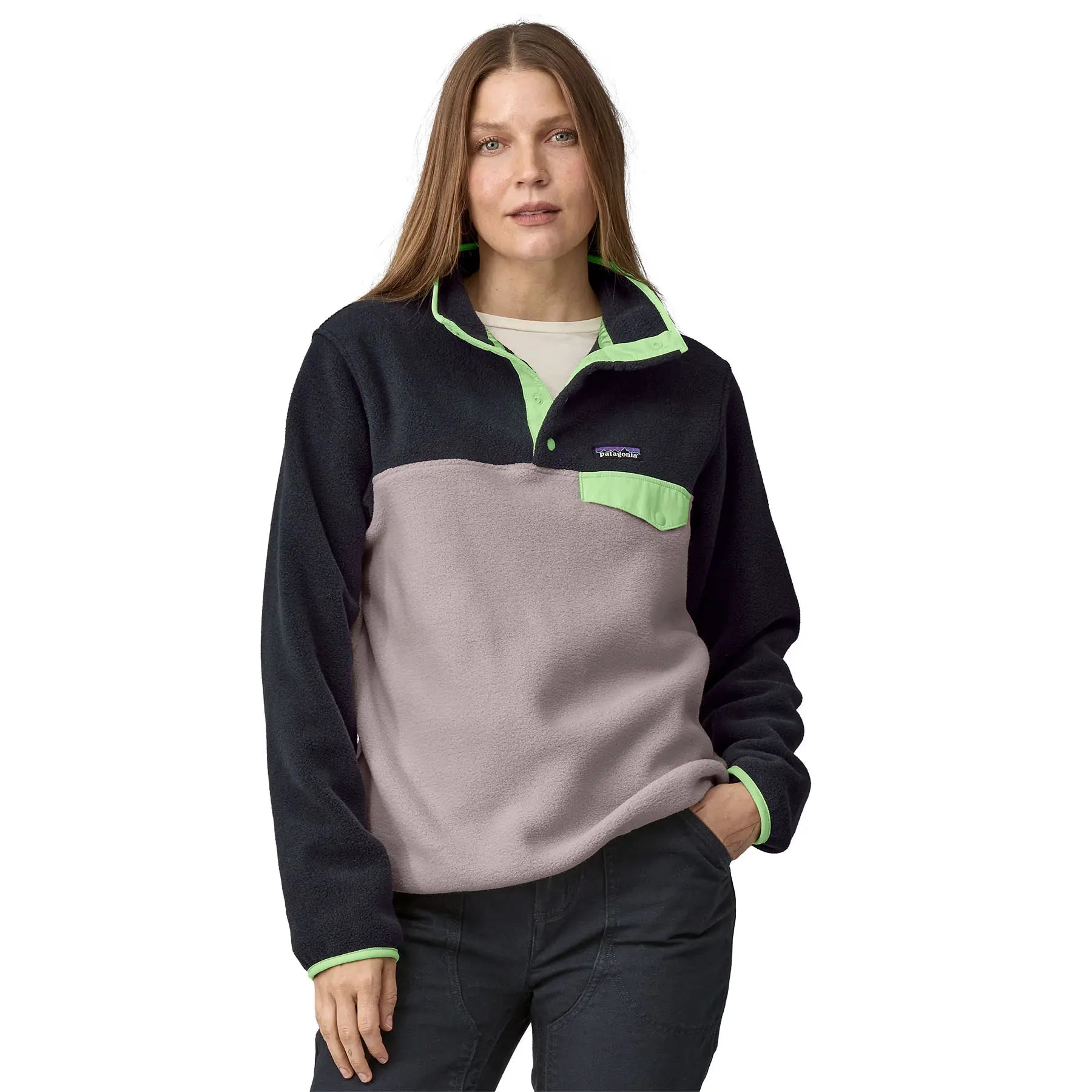 Women's Lightweight Synchilla® Snap - T® Pullover in Echo Purple | Patagonia Bend