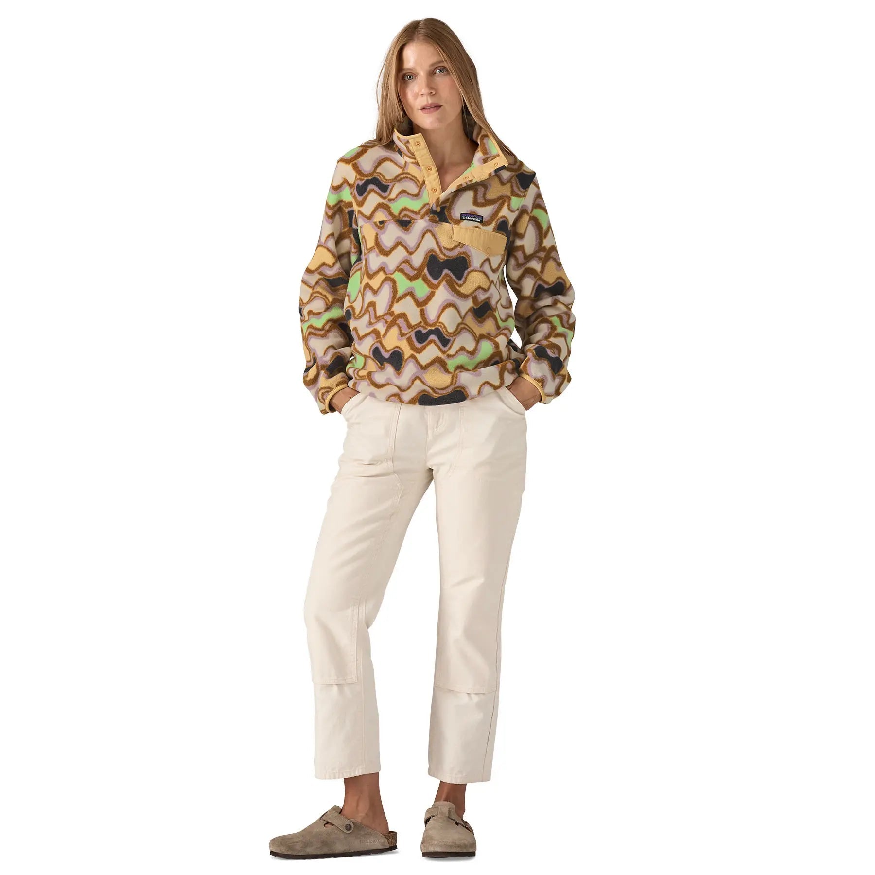 Women's Lightweight Synchilla® Snap - T® Pullover in Small Currents: Natural | Patagonia Bend