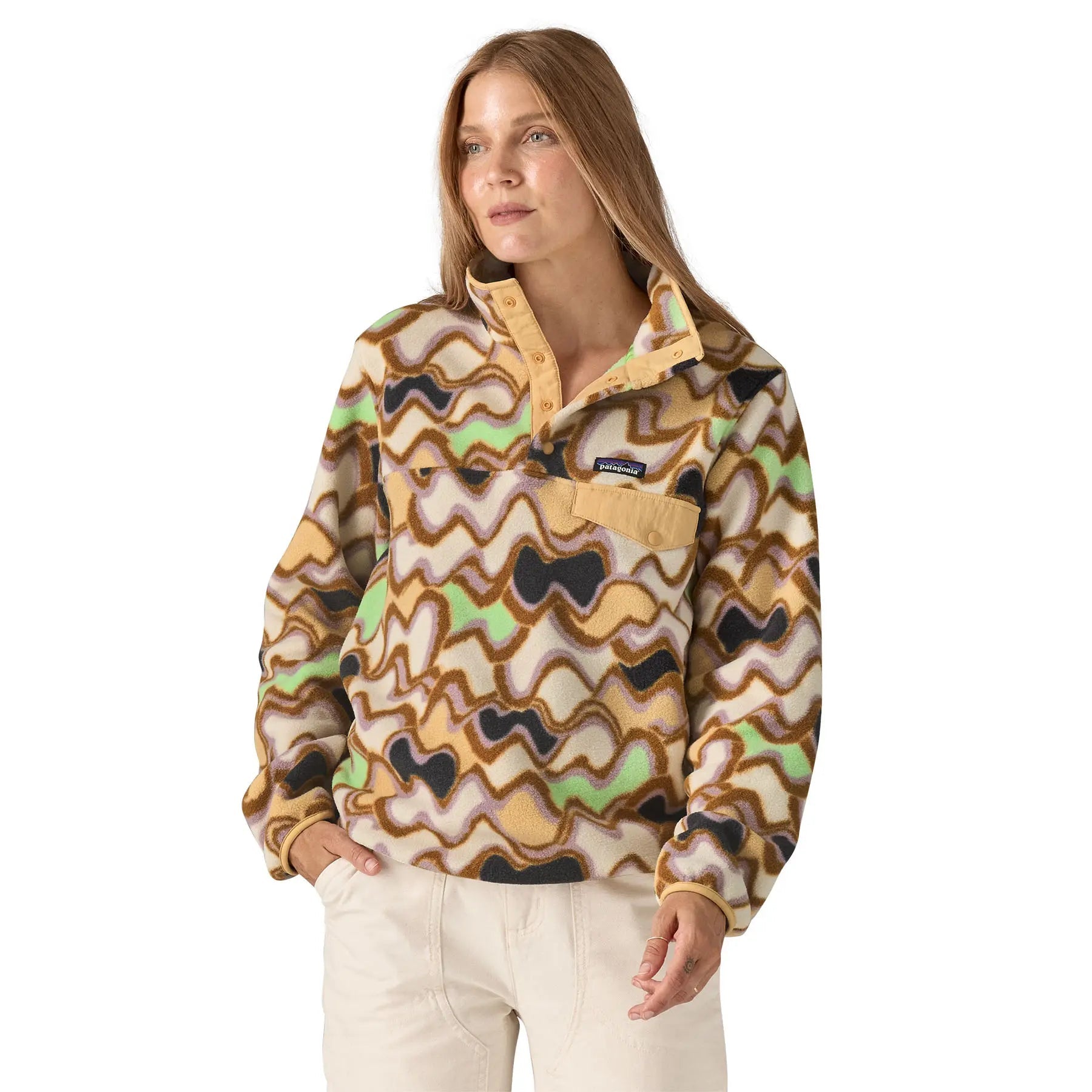 Women's Lightweight Synchilla® Snap - T® Pullover in Small Currents: Natural | Patagonia Bend