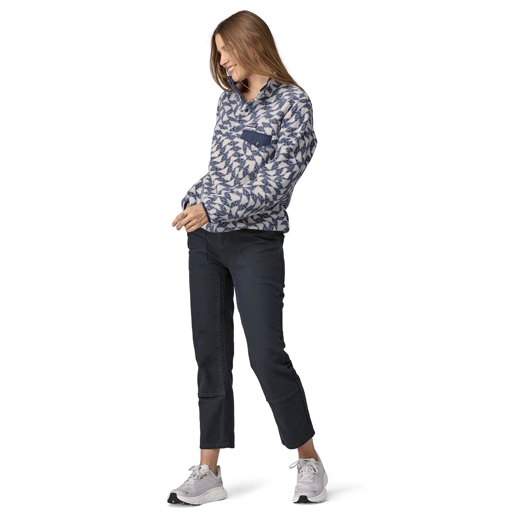 Women's Lightweight Synchilla® Snap - T® Pullover in Synched Flight Small: Natural | Patagonia Bend