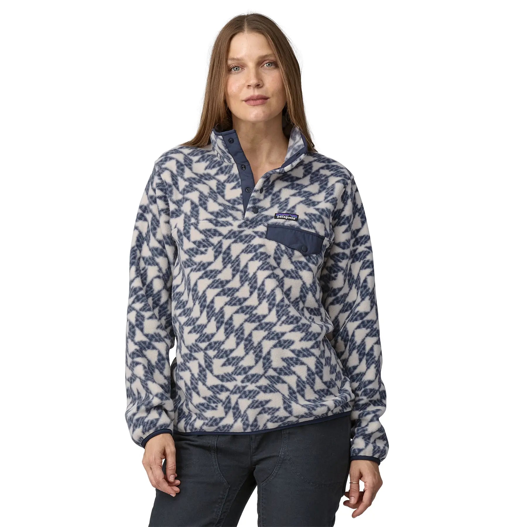 Women's Lightweight Synchilla® Snap - T® Pullover in Synched Flight Small: Natural | Patagonia Bend