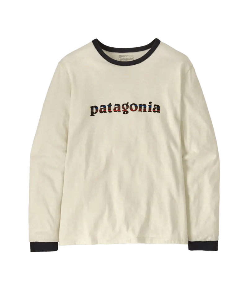 Women's Long - Sleeved '73 Text Logo Responsibili - Tee in Birch White | Patagonia Bend