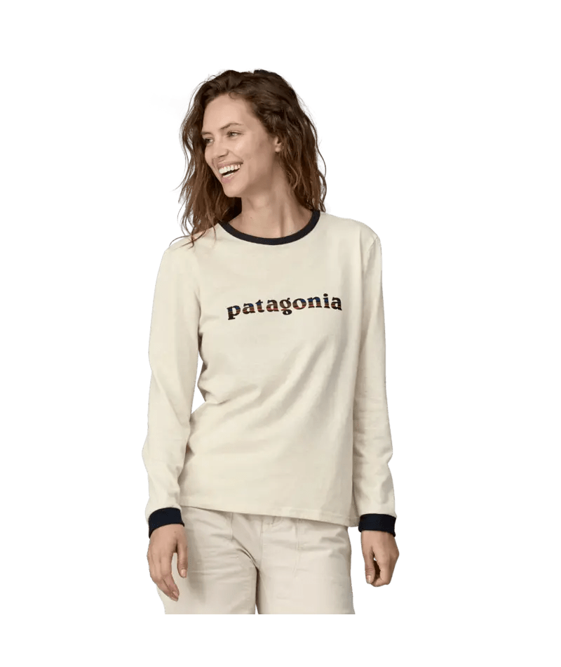 Women's Long - Sleeved '73 Text Logo Responsibili - Tee in Birch White | Patagonia Bend