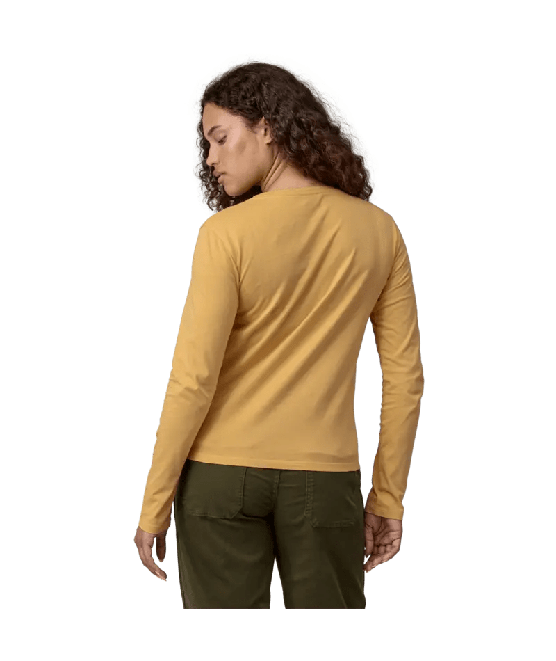 Women's Long - Sleeved Regenerative Organic Certified Cotton Tee in Beeswax Tan | Patagonia Bend