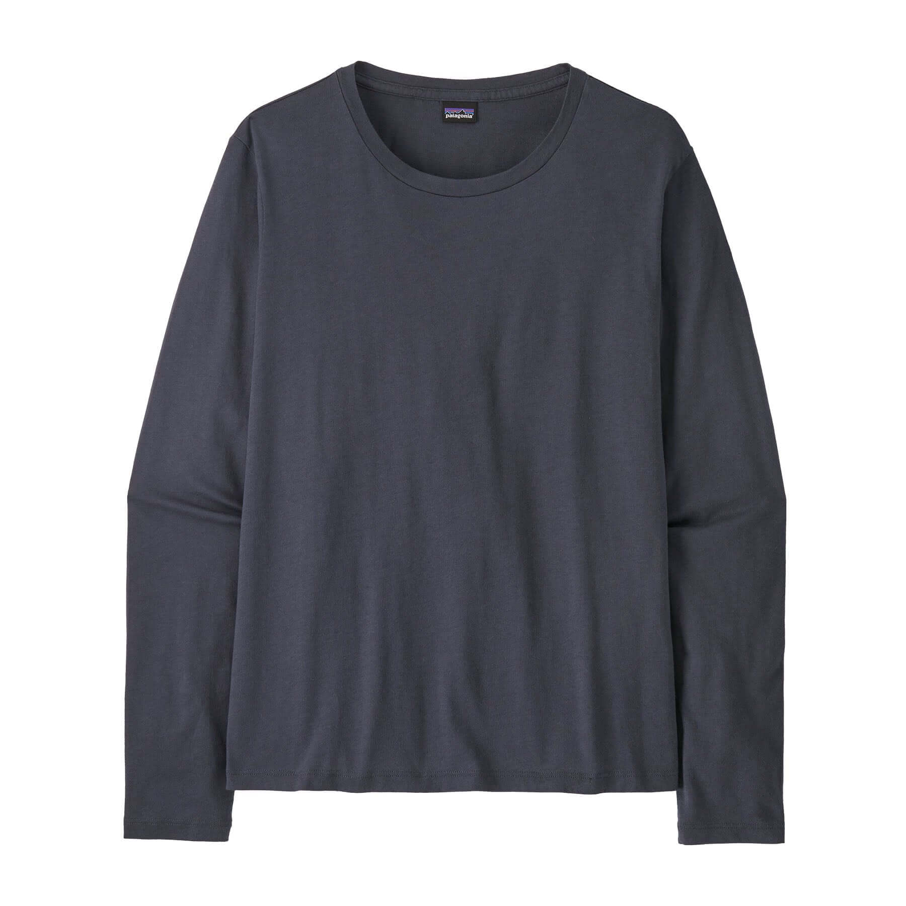 Women's Long - Sleeved Regularenerative Organic Certified Cotton Tee in Smolder Blue | Patagonia Bend