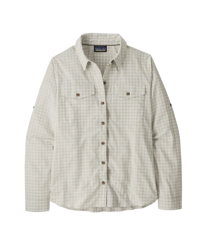 Women's Long - Sleeved Self Guided Sun Shirt in North Fork: Crisp Grey | Patagonia Bend