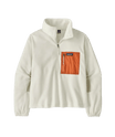 Women's Microdini 1/2 Zip Pullover in Birch White w/Rock Melon | Patagonia Bend