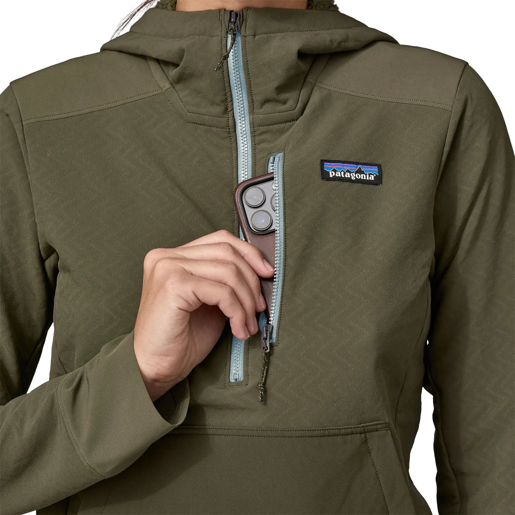 Women's R2 CrossStrata Pullover in Pine Needle Green | Patagonia Bend