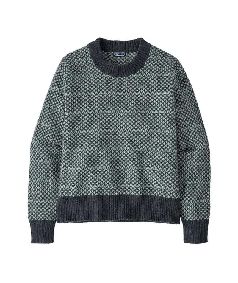 Women's Recycled Wool - Blend Crewneck Sweater in Snowdrift: Thermal Blue | Patagonia Bend