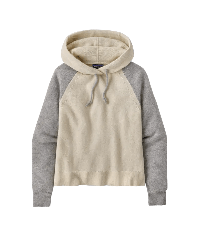 Women's Recycled Wool - Blend Hooded Pullover Sweater in Dyno White | Patagonia Bend