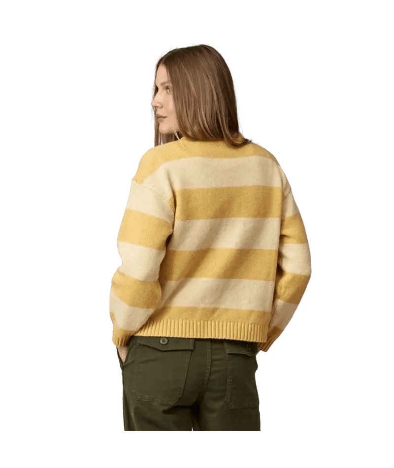 Women's Recycled Wool Sweater Jacket in Happy Stripe: Beeswax Tan | Patagonia Bend