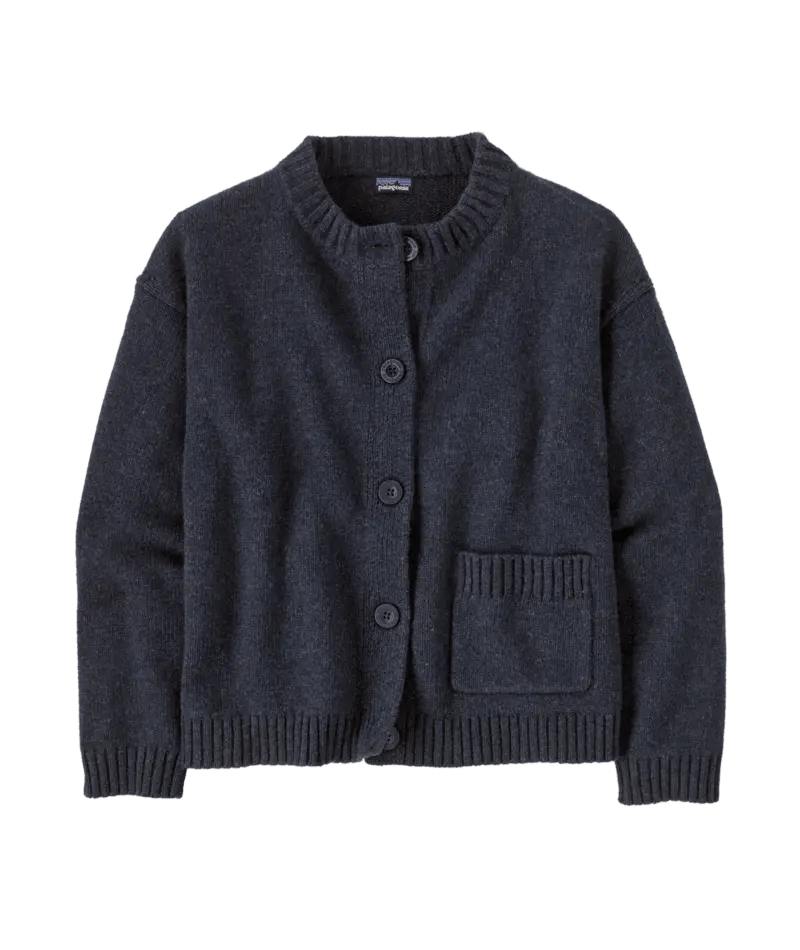 Women's Recycled Wool Sweater Jacket in Smolder Blue | Patagonia Bend