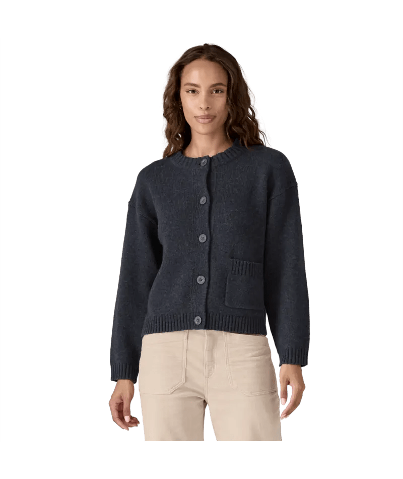 Women's Recycled Wool Sweater Jacket in Smolder Blue | Patagonia Bend