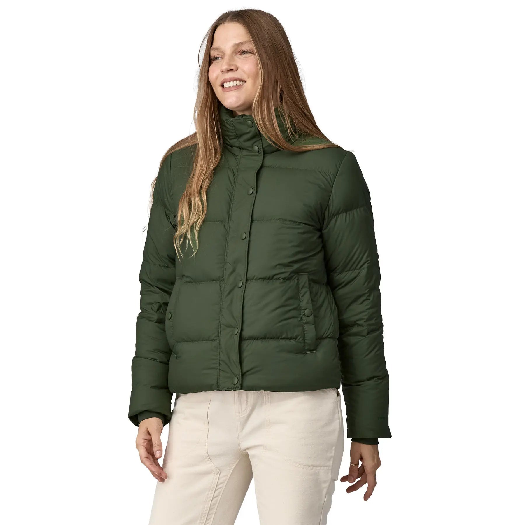 Women's Silent Down Jacket in Torrey Pine Green | Patagonia Bend