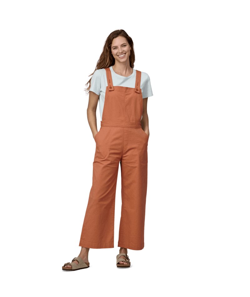 Women's Stand Up Cropped Overalls in Sienna Clay | Patagonia Bend