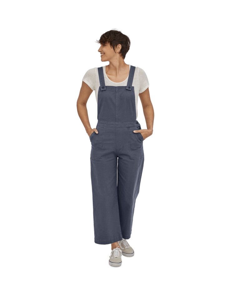 Women's Stand Up Cropped Overalls in Smolder Blue | Patagonia Bend