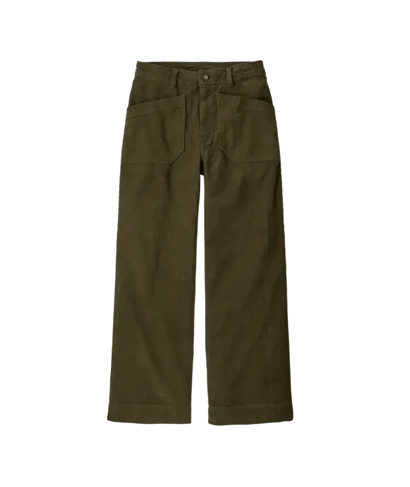 Women's Wide Leg Cord Pants in Basin Green | Patagonia Bend