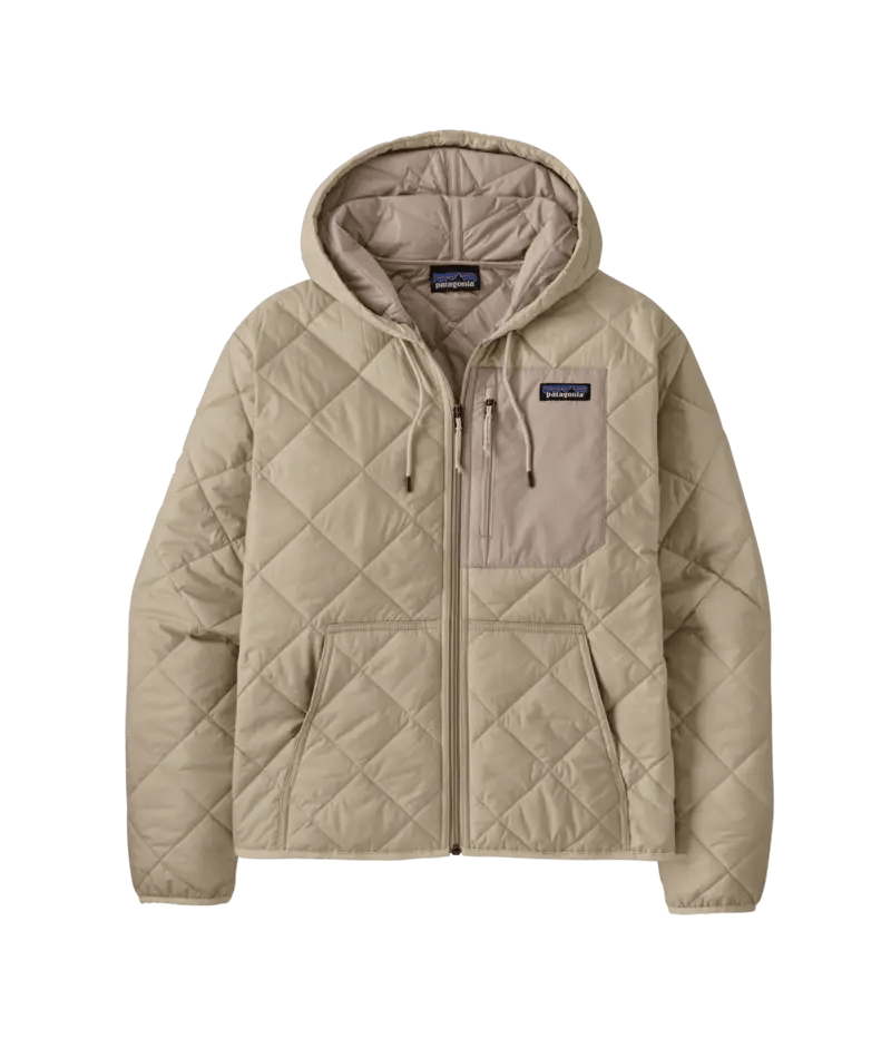 W's Diamond Quilted Bomber Hoody in Pumice | Patagonia Bend