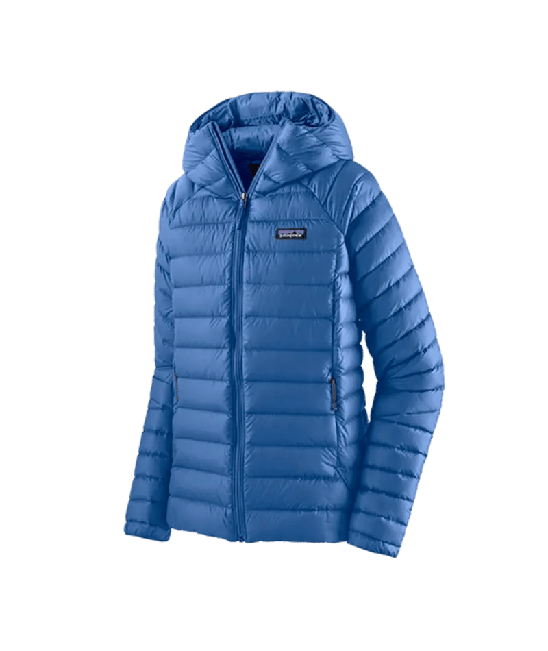 W's Down Sweater Hoody in Abundant Blue | Patagonia Bend