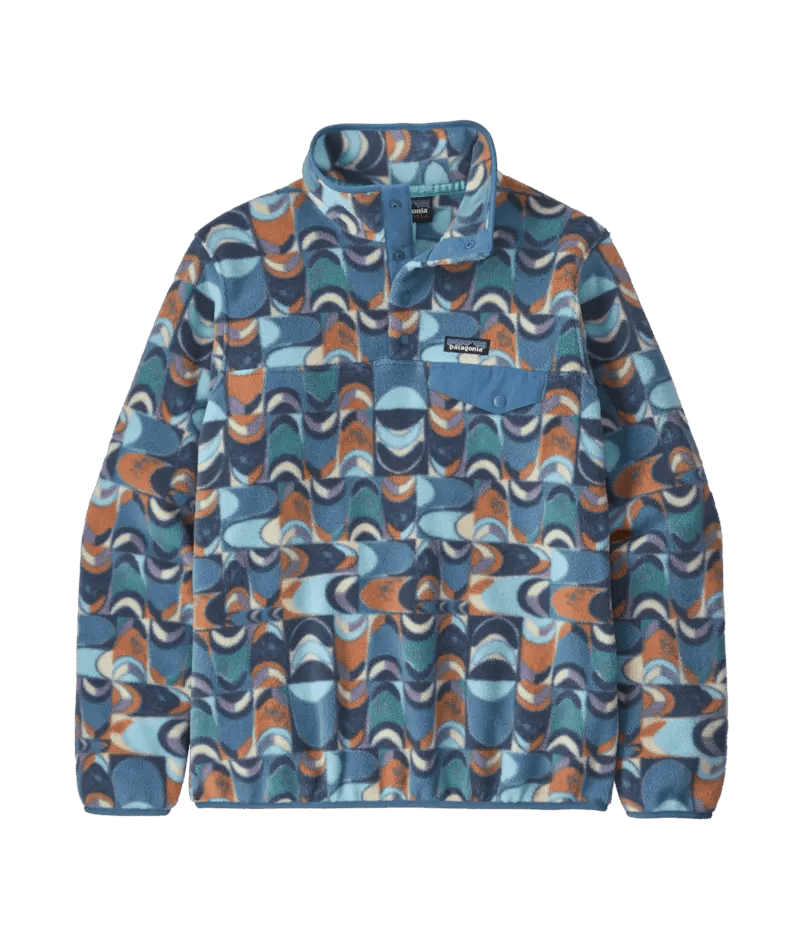 W's LW Synch Snap - T Pullover in Swallowtail Geo: Still Blue | Patagonia Bend